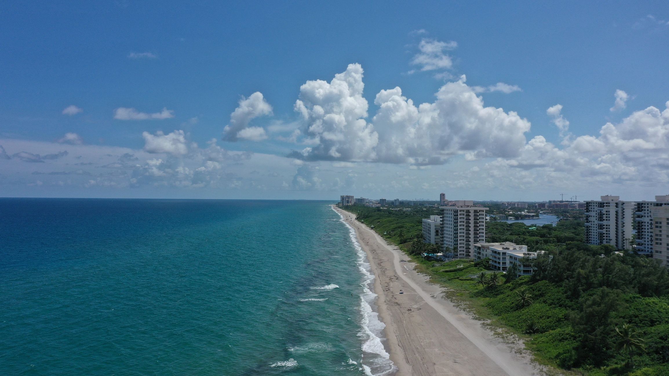 South Florida coastline aerial view