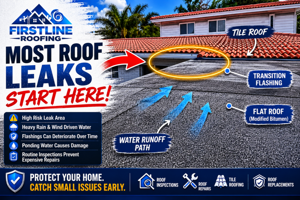Flat Roof and Tile Roof Transitions: One of the Most Overlooked Leak Risks in South Florida