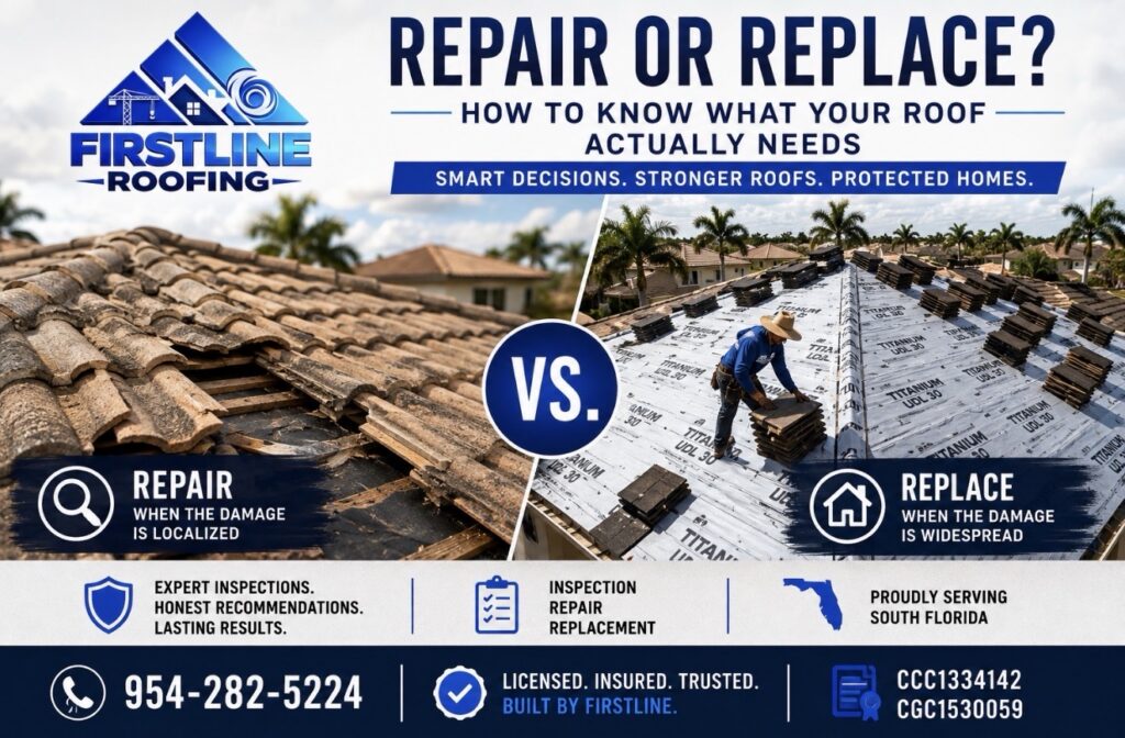 Roof Repair vs. Roof Replacement in South Florida: How to Know What Your Roof Actually Needs