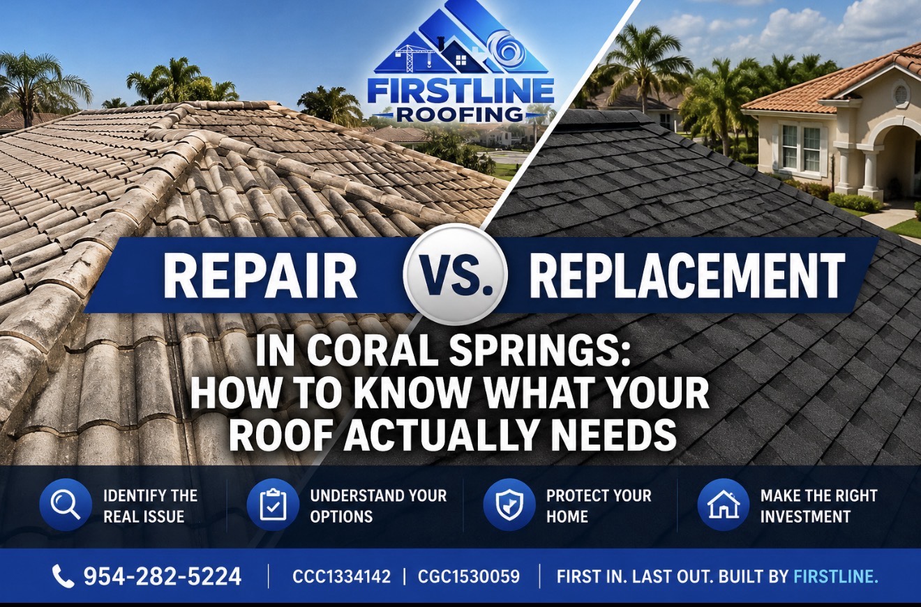 Roof Repair vs. Roof Replacement in Coral Springs: How to Know What Your Roof Actually Needs