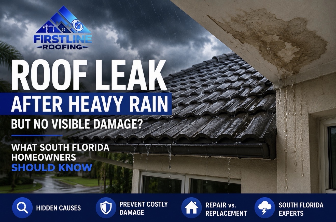 Roof Leak After Heavy Rain but No Visible Damage? What South Florida Homeowners Should Know