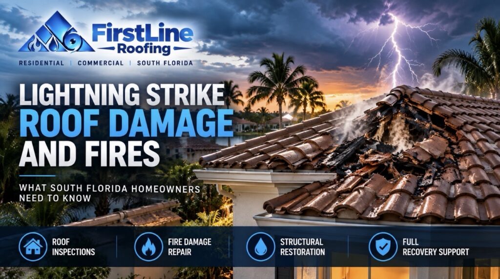 Lightning Struck Your Roof? Understanding Fire Damage, Structural Risks, and Roof Repairs in South Florida