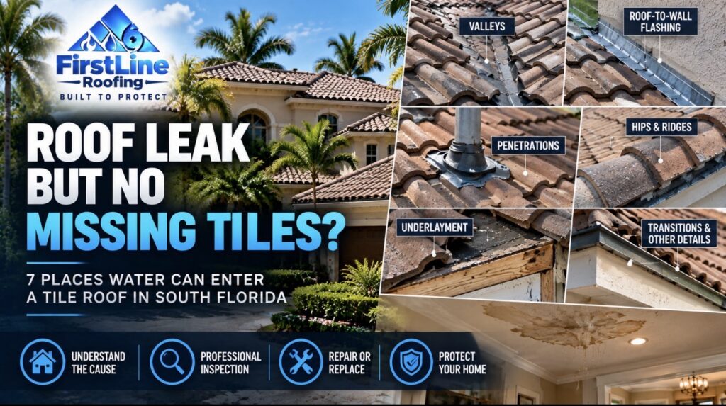 Roof Leak but No Missing Tiles? 7 Places Water Can Enter a Tile Roof in South Florida